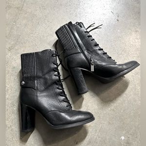 michael kors healed lace up boot